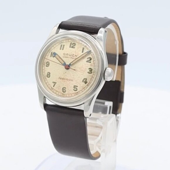 Vintage Gruen Veri-Thin Precision Men's Mechanical Wristwatch 420SS Swiss Steel